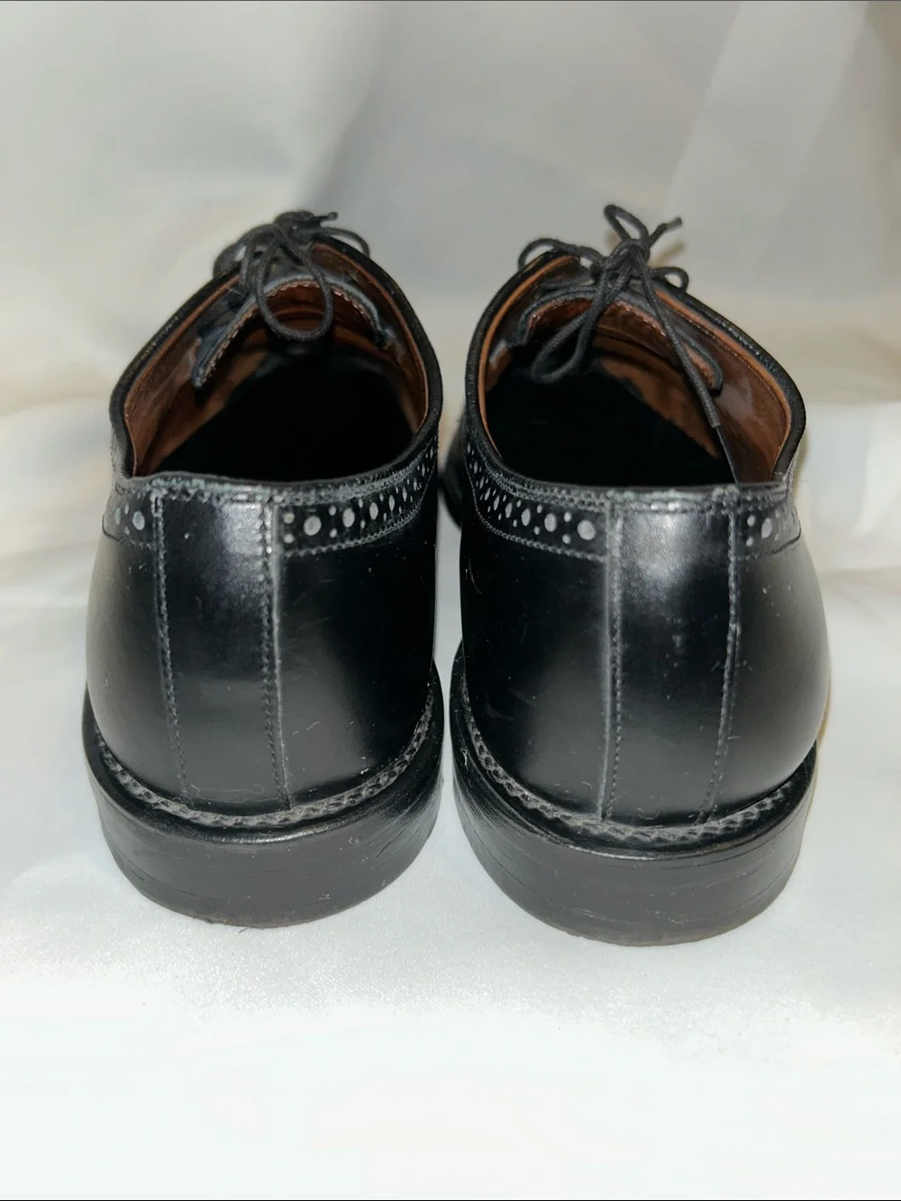 Allen Edmonds Bel Air Baroque Sleek Black Leather Wingtip Formal Dress Shoes 10